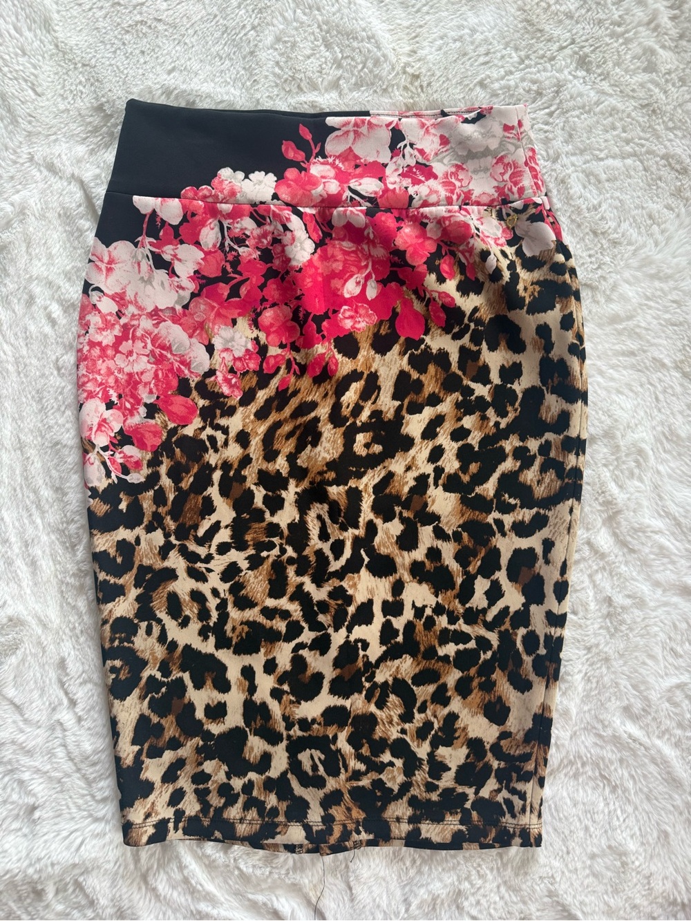Thalia Sodi Floral & Leopard Print Pencil Skirt - Pink, Black, Brown